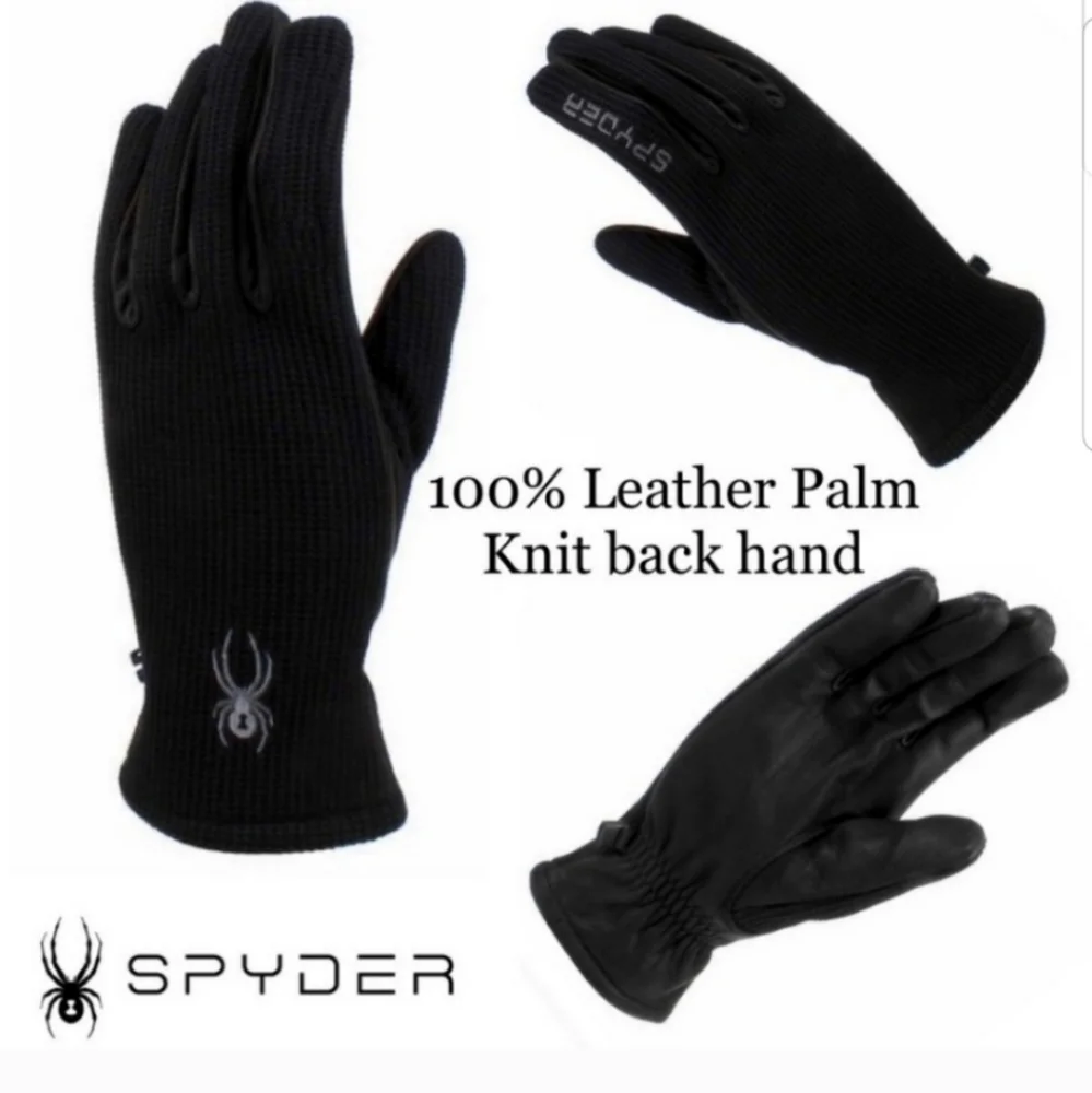Spyder 100% leather palm gloves 1 PAIR pick medium - Picture 2 of 6